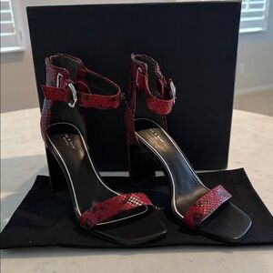 Rag & Bone Red Snakeskin Heels
